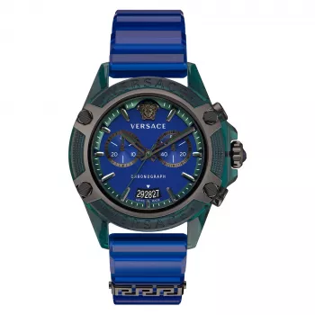 Versace V-Extreme Pro Vyrų Šveicariškas Kvarcinis Laikrodis VEZ701122 44mm Juodas Ciferblatas Odinis Dirželis