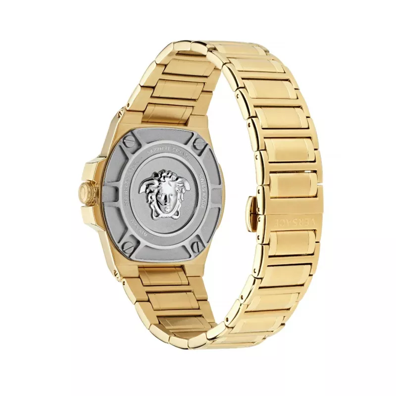 Versace V-Motif Virtual Women's Watch VE3I00723 44mm Swiss Quartz Black Dial Leather Strap