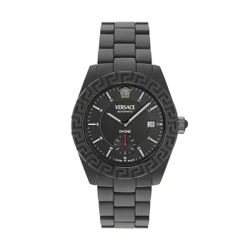 Versace V-Race vyriškas šveicariškas kvarcinis laikrodis VE7K00123 43mm nerūdijančio plieno juodas ciferblatas