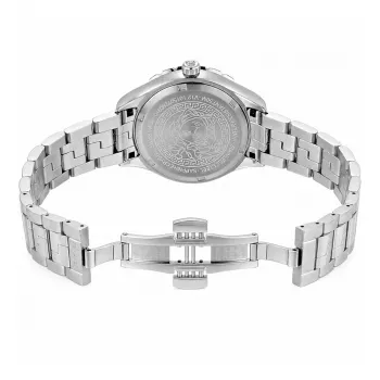 Versace V-Race moteriškas šveicariškas kvarcinis laikrodis V12020015 – 35 mm nerūdijantis plienas, safyro kristalas, baltas ciferblatas