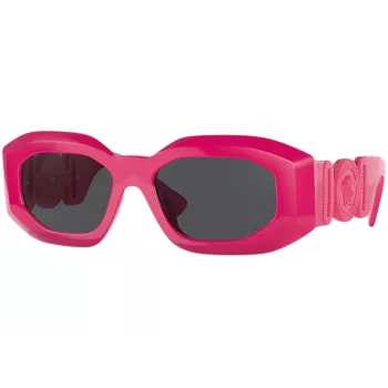 VERSACE VE4425U536787 Moteriški Cat Eye Akiniai nuo Saulės Havana Acetatas Tamsiai Pilkas Poliamidas 54mm