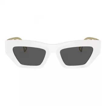 VERSACE VE4432U40187 Moteriški katės akies formos akiniai nuo saulės – juodas acetatinis rėmelis, pilki polikarbonatiniai lęšiai, UV400 apsauga