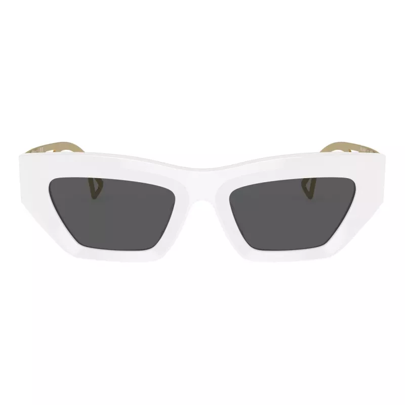 VERSACE VE4432U40187 Moteriški katės akies formos akiniai nuo saulės – juodas acetatinis rėmelis, pilki polikarbonatiniai lęšiai, UV400 apsauga