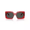 VERSACE VE4478U550087 Moteriški Akiniai Nuo Saulės – Juodas Acetato Rėmelis, Pilki Polikarbonato Lęšiai, 55 mm Lęšio Plotis, 100% UV400 Apsauga
