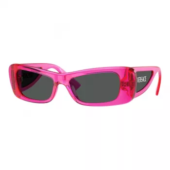VERSACE VE4481-543487 Moteriški katės akies akiniai nuo saulės – juodas acetato rėmelis, tamsiai pilki polikarbonato lęšiai, 54 mm