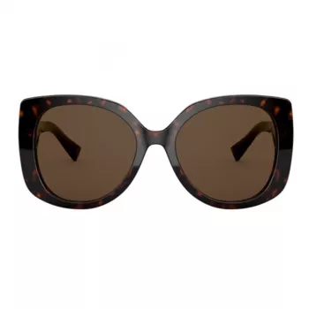 VERSACE Moteriški Akiniai Nuo Saulės VE4375F-10873 Havana Acetatinis Kvadratinis Rėmas Rudiniai Gradientiniai Lęšiai 53mm