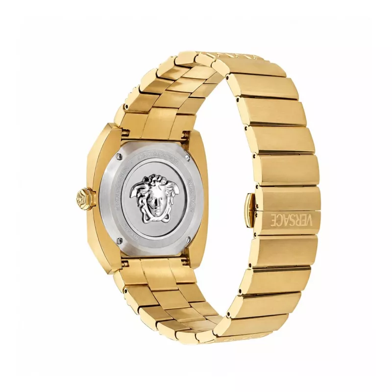 VERSACE moteriškas laikrodis VE8F00424, 44 mm juodas ciferblatas su odiniu dirželiu