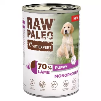 VETEXPERT Raw Paleo Lamb Puppy šlapias šunų ėdalas 400g