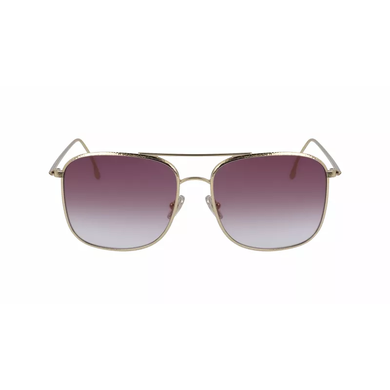 Victoria Beckham VB202S-712 Moteriški Oversized Kvadrato Formos Akiniai nuo Saulės Auksiniu Metalo Rėmeliu Rudi Gradientiniai Lęšiai 59mm