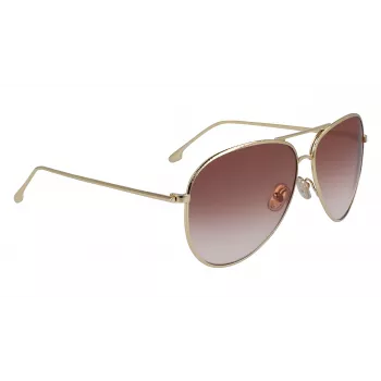 Victoria Beckham VB203S-712 Moteriški Akiniai nuo Saulės Auksinis Rėmas Rudi Gradientiniai Lęšiai 62mm