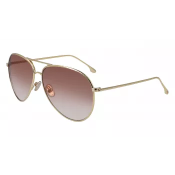 Victoria Beckham VB203S-712 Moteriški Akiniai nuo Saulės Auksinis Rėmas Rudi Gradientiniai Lęšiai 62mm
