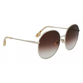 Victoria Beckham VB224S-702 Moteriški Akiniai nuo Saulės Auksiniai/Havana Rudi Gradient 59mm
