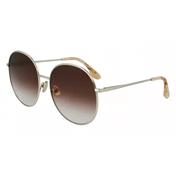 Victoria Beckham VB224S-702 Moteriški Akiniai nuo Saulės Auksiniai/Havana Rudi Gradient 59mm