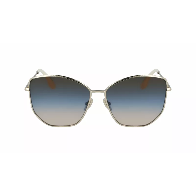 Victoria Beckham VB225S-734 Moteriški Oversized Kvadratiniai Akiniai nuo Saulės – Havana Acetato Rėmelis su Rudais Gradientiniais Lęšiais – 59mm