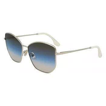 Victoria Beckham VB225S-734 Moteriški Oversized Kvadratiniai Akiniai nuo Saulės – Havana Acetato Rėmelis su Rudais Gradientiniais Lęšiais – 59mm