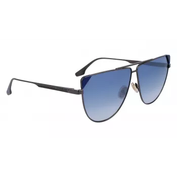 Victoria Beckham VB239S6309319 Moteriški dideli kvadratiniai akiniai nuo saulės juodo acetato rėmeliu su pilkais gradientiniais stiklais 63 mm