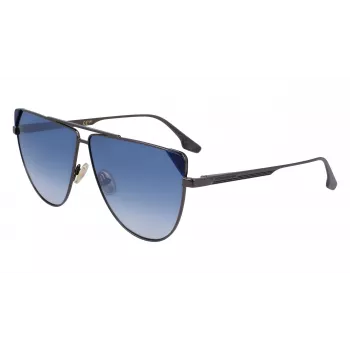 Victoria Beckham VB239S6309319 Moteriški dideli kvadratiniai akiniai nuo saulės juodo acetato rėmeliu su pilkais gradientiniais stiklais 63 mm