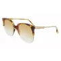 Victoria Beckham VB617S-222 Moteriški Oversized Drugelio Formos Akiniai Havana Acetatas Ruda Gradient