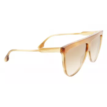 Moteriški aviatoriniai akiniai nuo saulės Victoria Beckham VB619S6509774 auksinis rėmas rudi gradientiniai lęšiai 65 mm