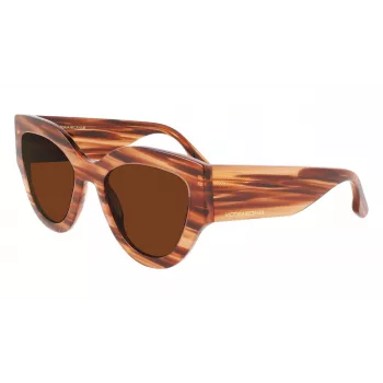 Victoria Beckham VB628S-230 Moteriški akiniai nuo saulės Drugelis Havana Acetatas Rudi Gradientiniai Lęšiai 55/21/145 mm