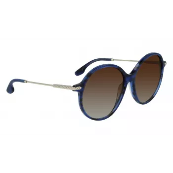 Victoria Beckham VB632S-419 Moteriški akiniai nuo saulės Havana Mėlyni Gradient 58mm