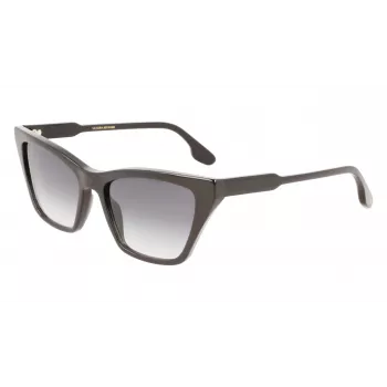 Victoria Beckham VB638S-001 Moteriški kvadratiniai akiniai nuo saulės juodi/pilki 55/17/140 mm