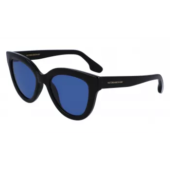 Moteriški akiniai nuo saulės Victoria Beckham VB649S-001 – juodas acetatinis rėmelis, pilki polikarbonatiniai lęšiai, 52 mm
