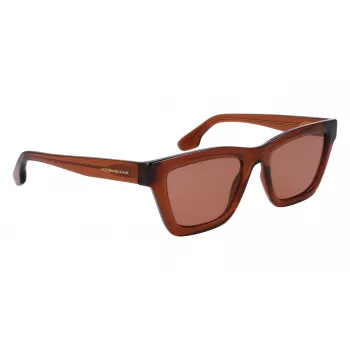 Victoria Beckham VB656S-203 moteriški akiniai nuo saulės - Rudi Havana acetato rėmeliai su rudais gradientiniais lęšiais - 52mm