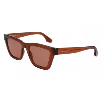 Victoria Beckham VB656S-203 moteriški akiniai nuo saulės - Rudi Havana acetato rėmeliai su rudais gradientiniais lęšiais - 52mm