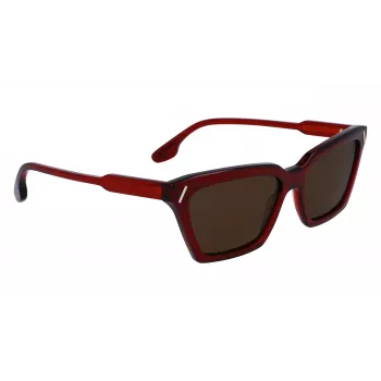 Victoria Beckham VB661S5716610 moteriški kvadratiniai acetatiniai akiniai nuo saulės - Raudonas Havana 57mm