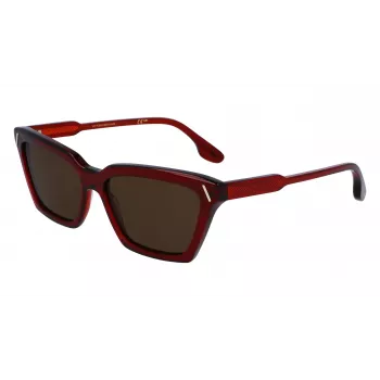 Victoria Beckham VB661S5716610 moteriški kvadratiniai acetatiniai akiniai nuo saulės - Raudonas Havana 57mm