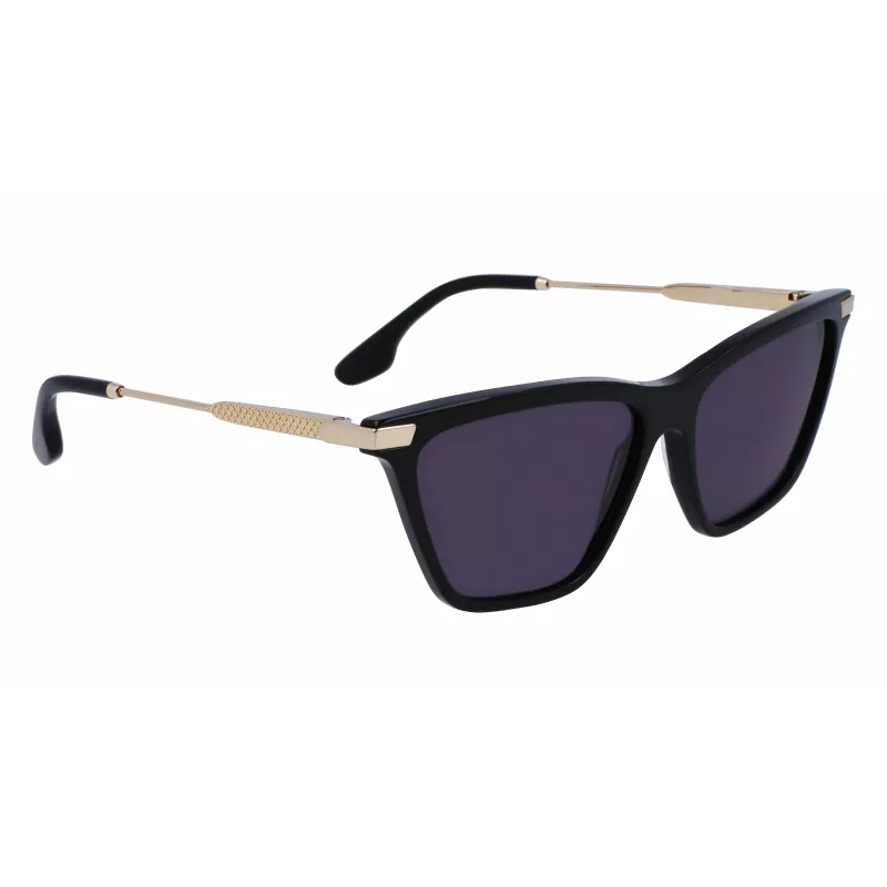 Victoria Beckham VB663S-001 Moteriški Akiniai nuo Saulės - Juodas Acetato Rėmelis, Pilki Polikarbonato Lęšiai, 57/15/140 mm