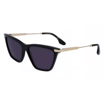 Victoria Beckham VB663S-001 Moteriški Akiniai nuo Saulės - Juodas Acetato Rėmelis, Pilki Polikarbonato Lęšiai, 57/15/140 mm