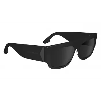 Victoria Beckham VB666S5516001 Moteriški kvadratiniai akiniai nuo saulės - Juodas acetato rėmelis, juodi polikarbonato lęšiai, 55/16/145 mm