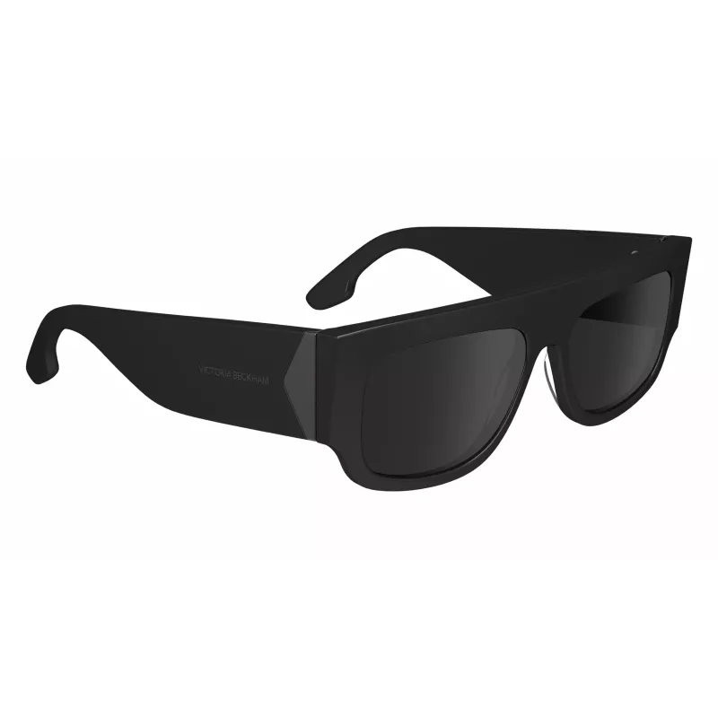 Victoria Beckham VB666S5516001 Moteriški kvadratiniai akiniai nuo saulės - Juodas acetato rėmelis, juodi polikarbonato lęšiai, 55/16/145 mm