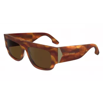 Victoria Beckham VB666S5516223 Moteriški kvadratiniai akiniai nuo saulės - Rudi Havana acetato rėmeliai su rudais gradientiniais lęšiais - 55/16/145 mm