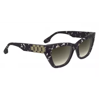 Victoria Beckham VB668S5516010 Moteriški kvadratiniai akiniai nuo saulės - juodas acetatinis rėmelis, pilki CR-39 lęšiai, 55 mm