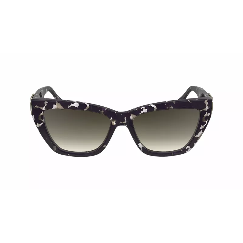 Victoria Beckham VB668S5516010 Moteriški kvadratiniai akiniai nuo saulės - juodas acetatinis rėmelis, pilki CR-39 lęšiai, 55 mm