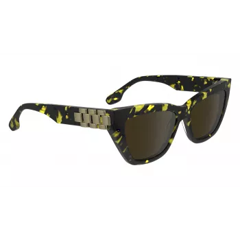 Victoria Beckham VB668S5516012 Moteriški kvadratiniai akiniai nuo saulės, juodas acetatas, pilki lęšiai 55/16/145 mm