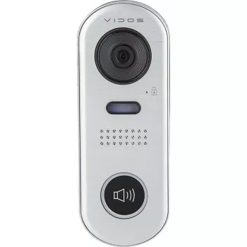 Vidos DUO S1001 durų stotelė – Full HD 1080p, dviejų laidų, IP65, sidabrinė/pilka