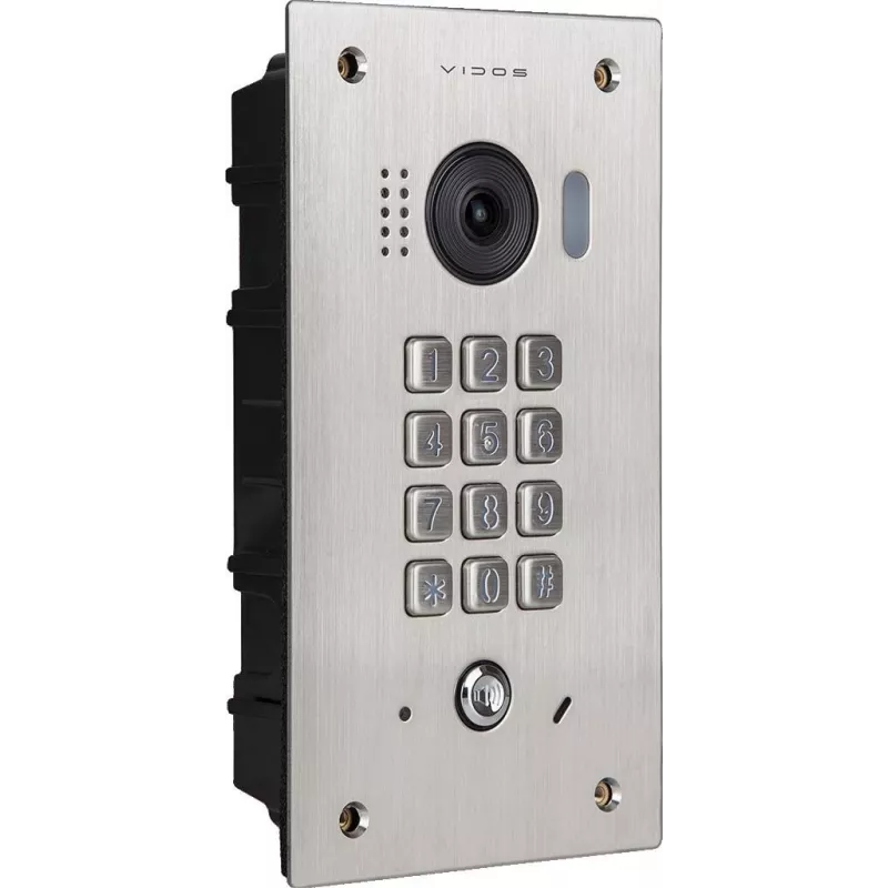 VIDOS DUO S1411D Durų stotelė - Full HD 1080p, 2 laidai, IP65, sidabrinė