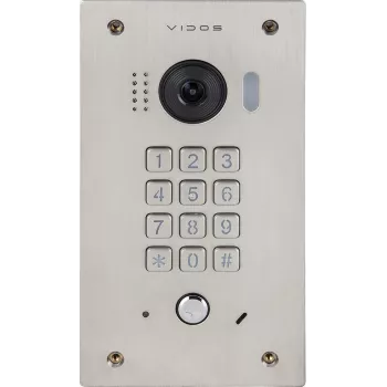 VIDOS DUO S1411D Durų stotelė - Full HD 1080p, 2 laidai, IP65, sidabrinė