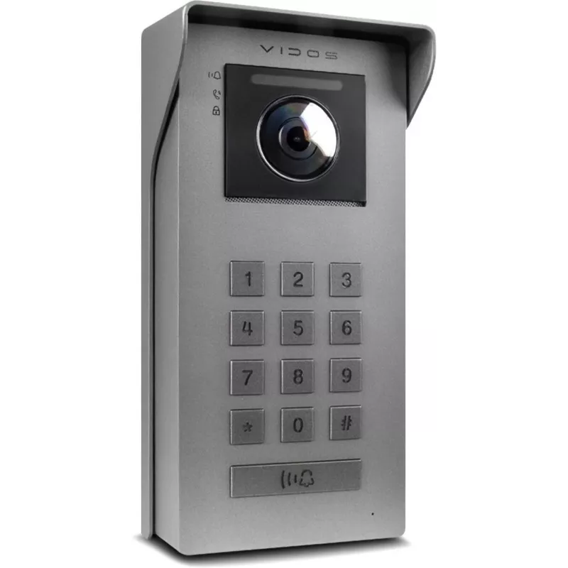 VIDOS IPX S100 lauko IP vaizdo domofono skydelis 2MP 1080p PoE Wi-Fi juodas