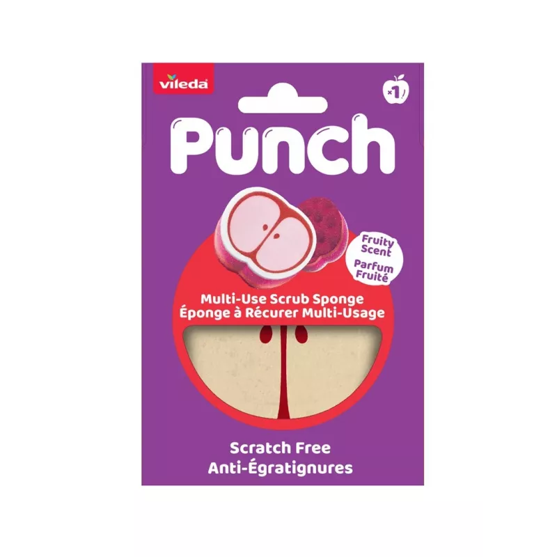 Vileda Punch visos paskirties kempinė – obuolio formos, 1 vnt.