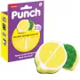 Vileda Punch Flexible Sponge Scourer, Lemon, 1 vnt.