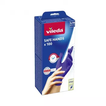 VILEDA Safe Hands – Nitrilinės pirštinės S/M 100 vnt.