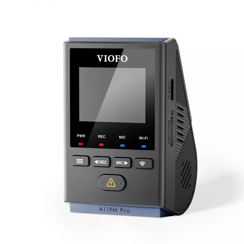 VIOFO A119M Pro 2K QHD Vaizdo Registratorius su Sony STARVIS 2 IMX675, Įmontuotu GPS ir Wi-Fi, Super Kondensatoriumi, 140° Matymo Kampu, 1,5 colio Ekranu