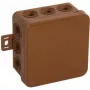 VIPLAST V5 Klik paviršinė tuščia jungiamoji dėžutė, 12 kabelių įvadų, ruda, IP54, 75x75x41 mm, 035-02
