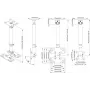 VISION VFM-C2X2/2 Lubinis Laikiklis Ekranams 32-50 col. su VESA iki 200x200, Aukštis 430-730 mm, Pakreipimas