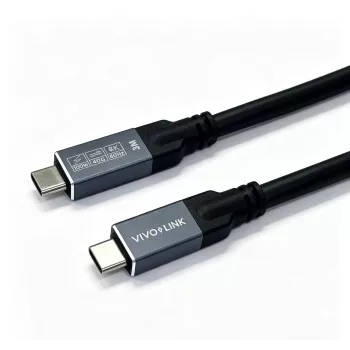 VIVOLINK USB-C į USB-C laidas 3m – 10Gbps, 4K@60Hz, 100W PD, juodas